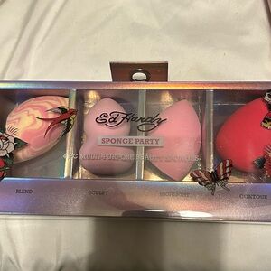 Ed Hardy Blending Cosmetic Makeup Foundation Sponges Limited Edition Pink new